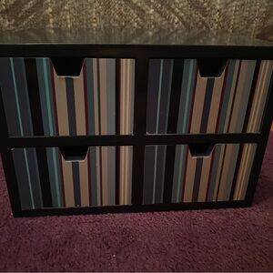 Isaac Mizrahi Striped Drawer Organizer - Black, Blue, and Brown